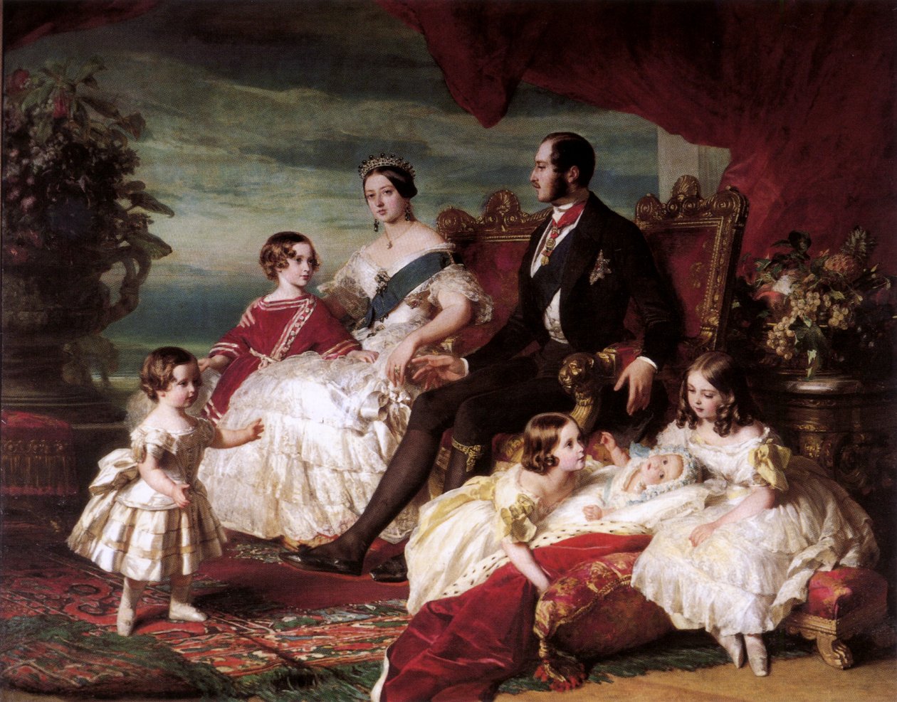 Koningin Victoria, Prins Albert en kinderen door Franz Xaver Winterhalter