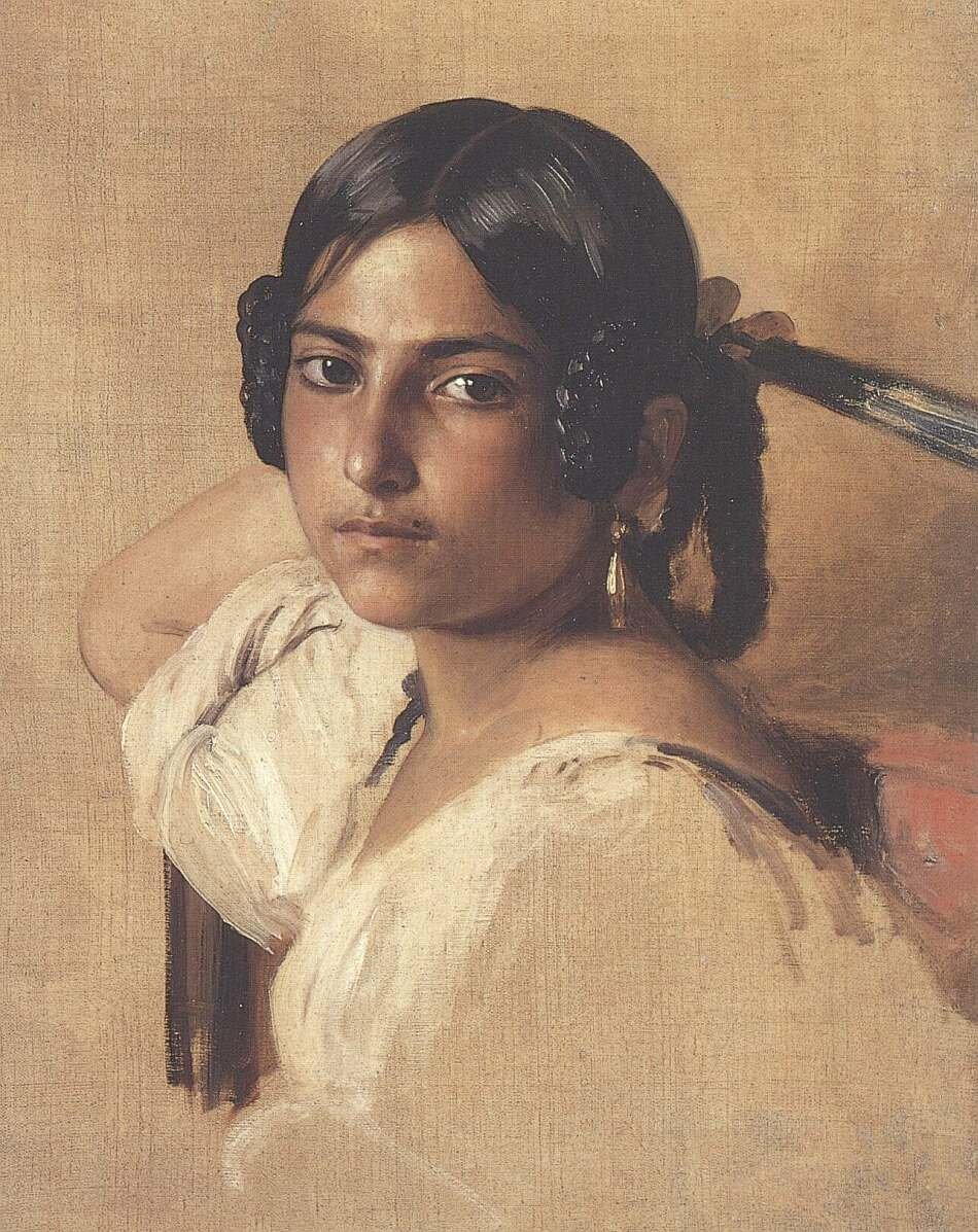 Studie van een Italiaanse meisje door Franz Xaver Winterhalter