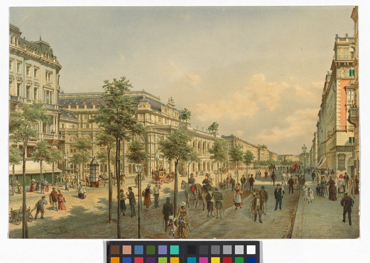 De Opernring (gezien in de richting van Schwarzenbergplatz) door Franz Alt