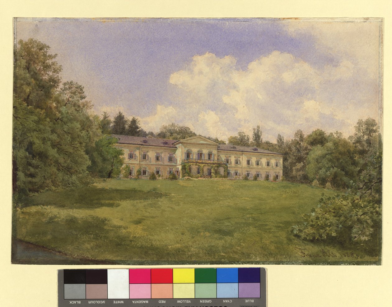 Kasteel met park in Weidlingau door Franz Alt