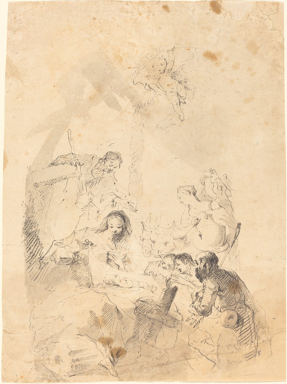 De Aanbidding van de Herders door Franz Anton Maulbertsch