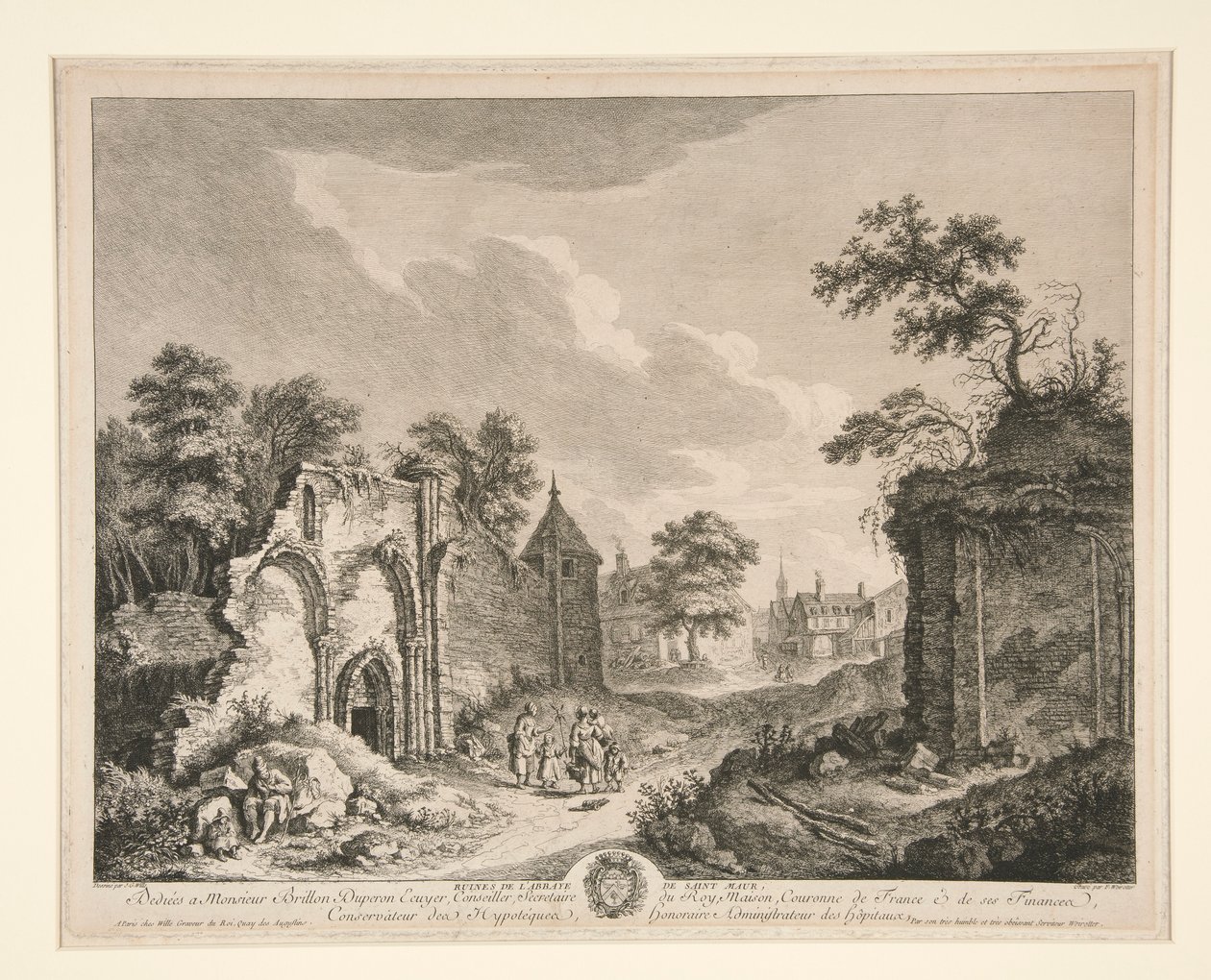 Ruïnes van de abdij van St. Maur door Franz Edmund Weirotter