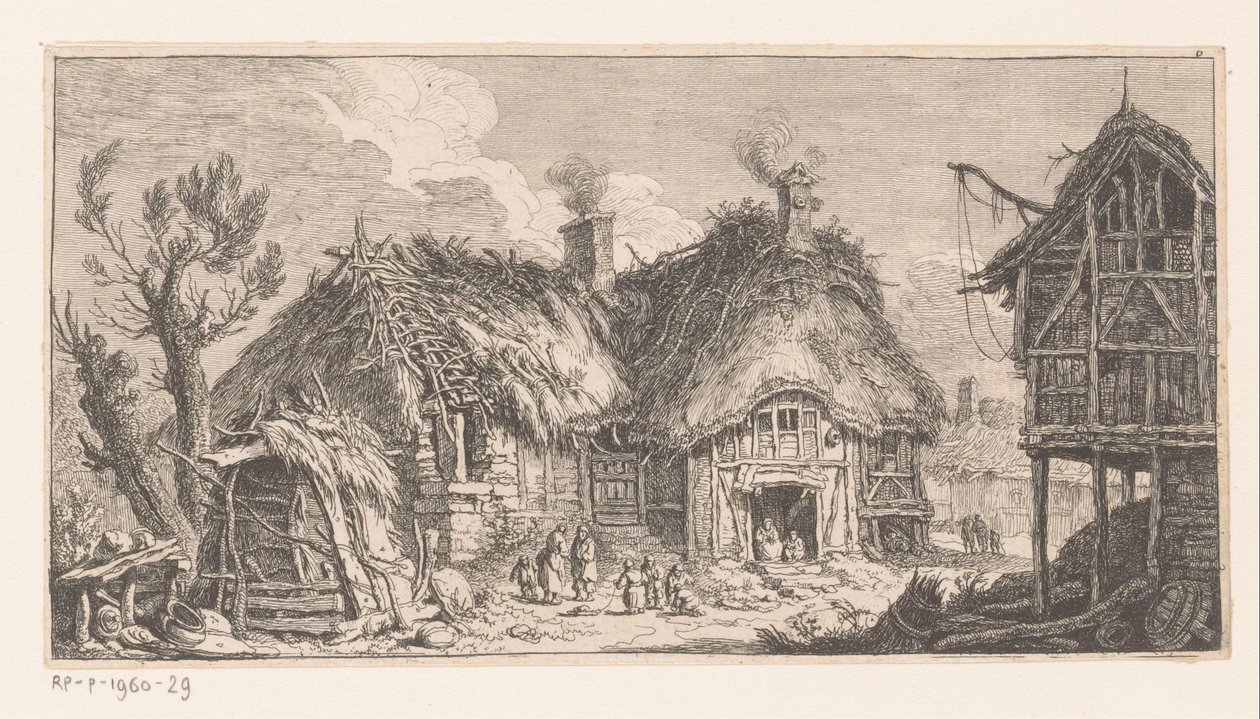 Vrouwen en kinderen bij een boerderij door Franz Edmund Weirotter