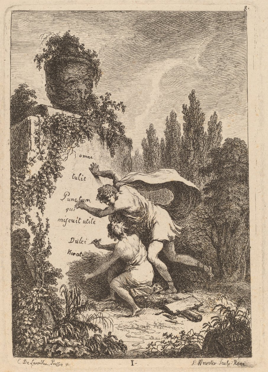 Nella Venuta in Roma: pl. 1 door Franz Edmund Weirotter after Étienne de Lavallée Poussin