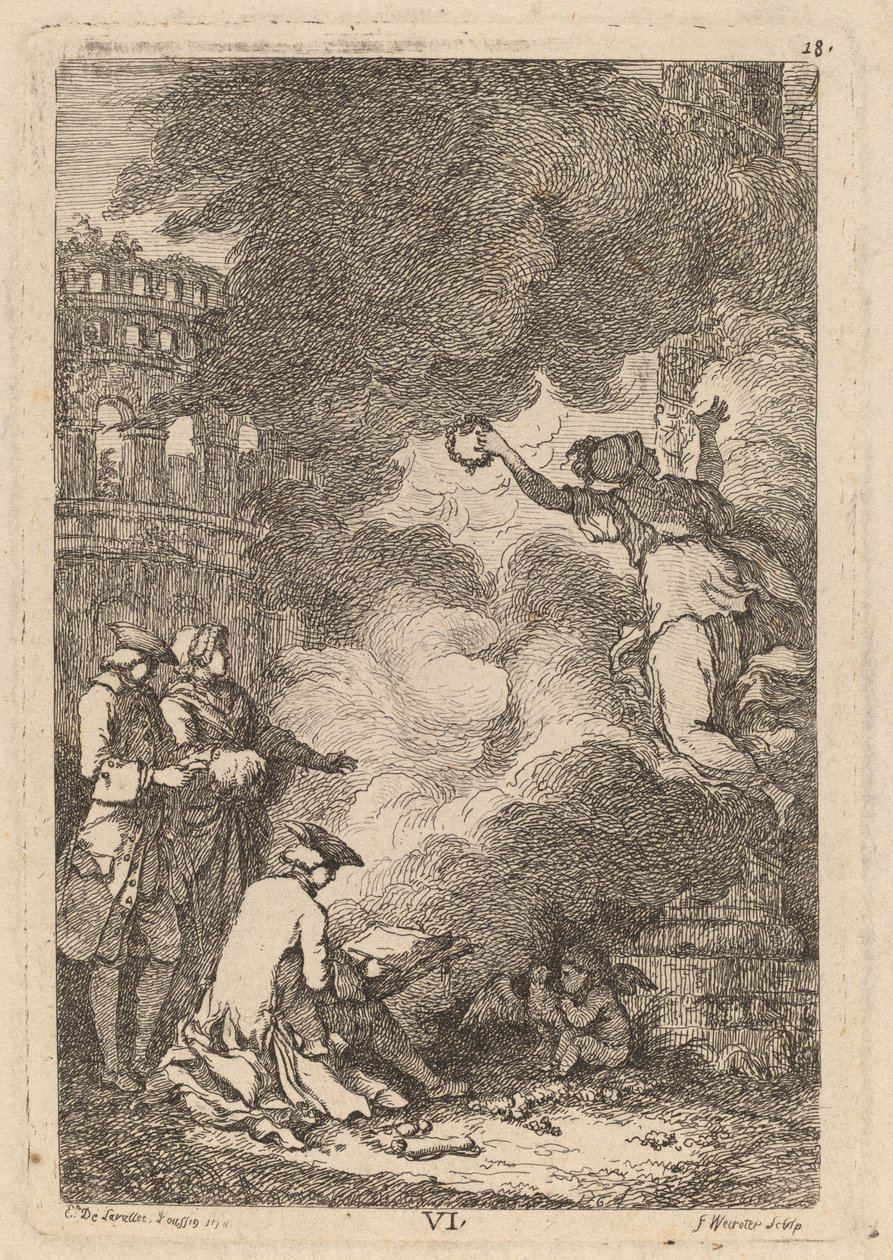 Nella Venuta in Roma: pl. 6 door Franz Edmund Weirotter after Étienne de Lavallée Poussin