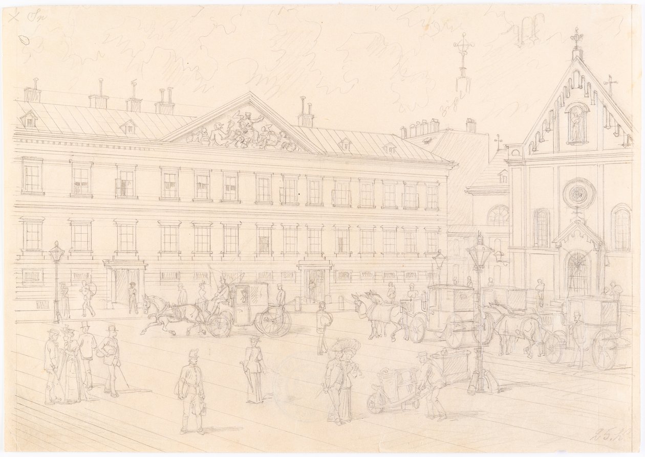 1e, Neuer Markt - Palais Schwarzenberg en Kapucijnenkerk door Franz Gerasch