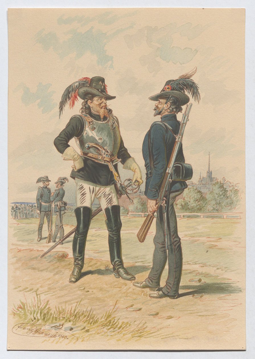 Het Weense Academische Studentenlegioen in oktober 1848 door Franz Gerasch