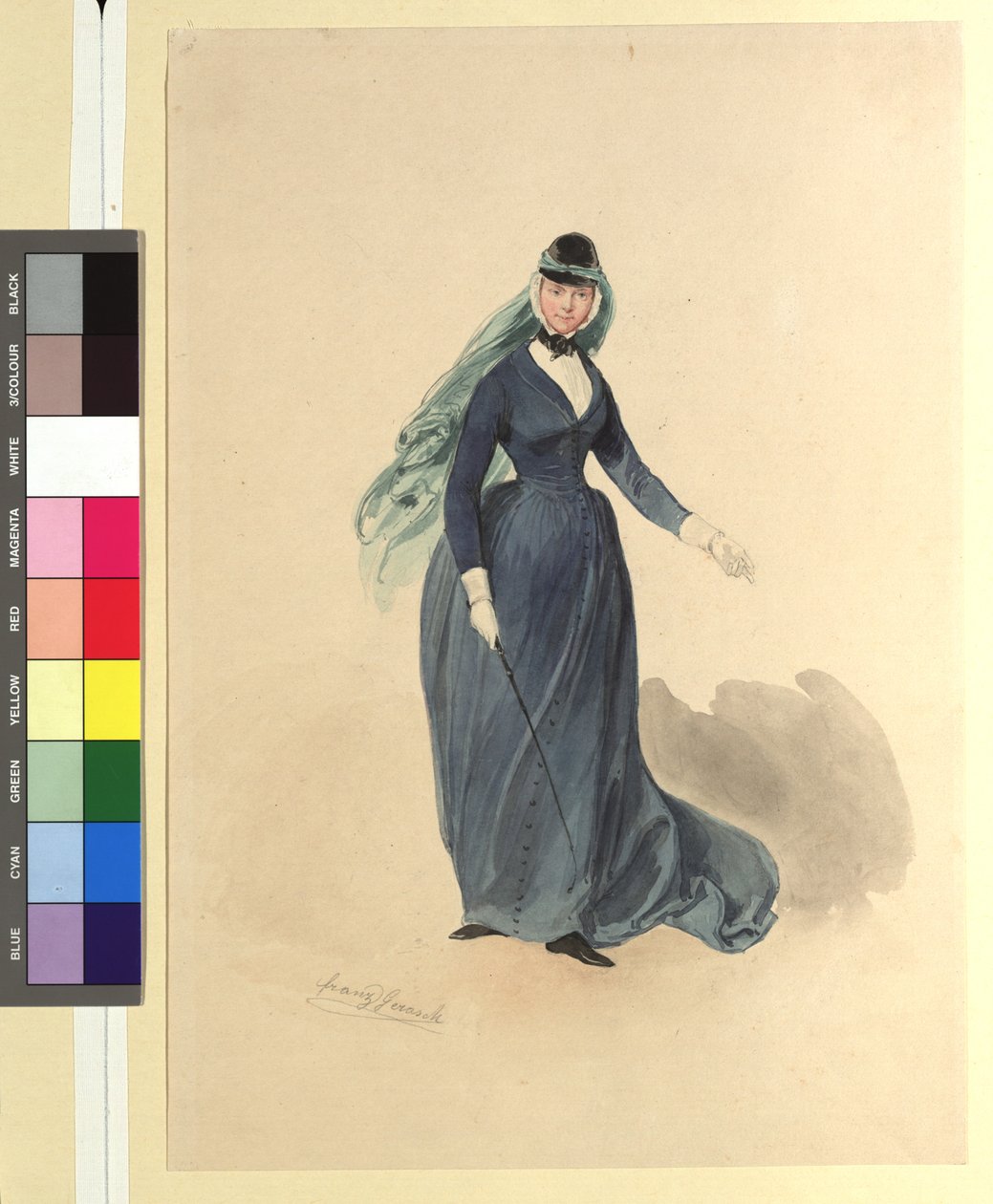Ida Schuselka-Brüning als Lady Piron in "Maria, de dochter van het regiment" door Franz Gerasch