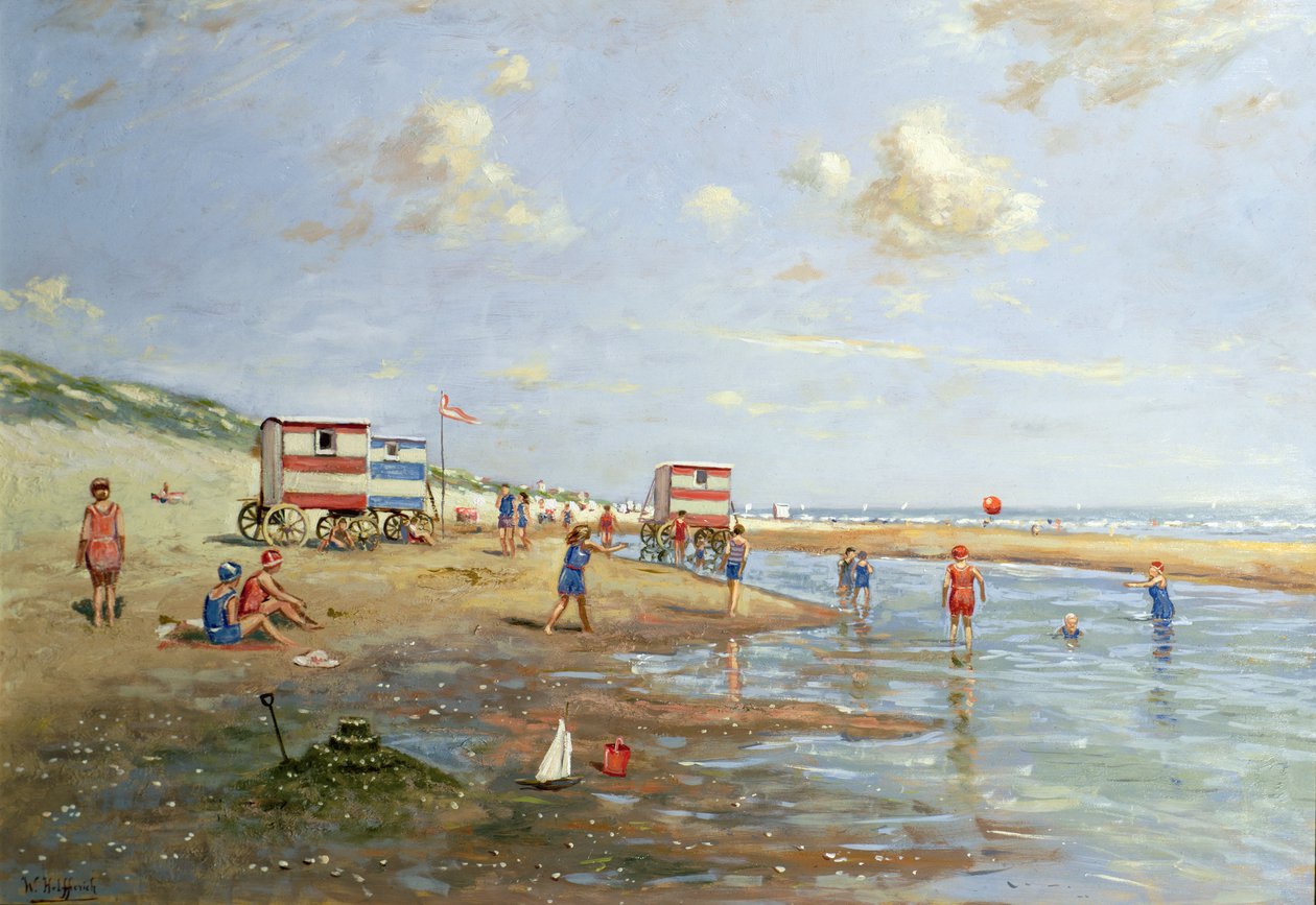 Strandscène door Franz Helfferich