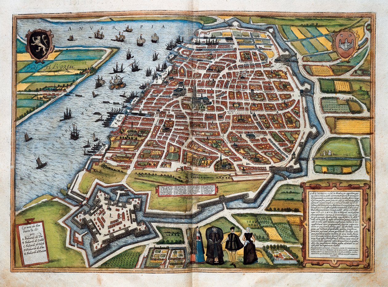 Kaart van Antwerpen, uit 