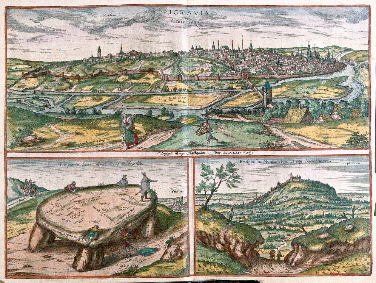 Montpellier, Tours en Poitiers, Frankrijk door Franz Hogenberg