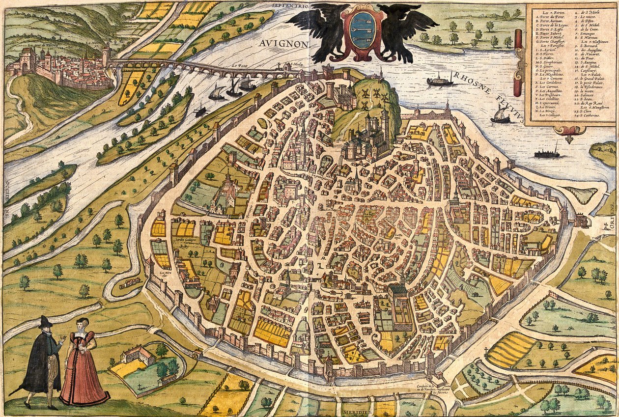 Plan van Avignon, Frankrijk door Franz Hogenberg