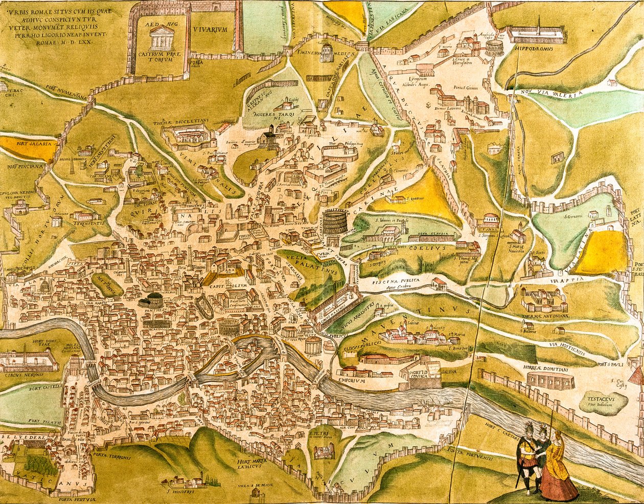 Uitzicht op Rome, Italië door Franz Hogenberg