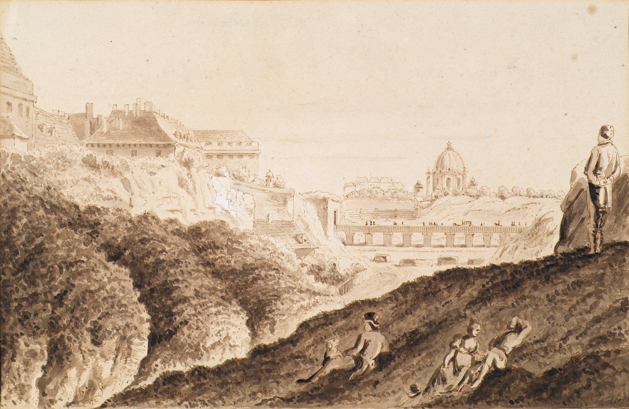 De Hofburg met stadsgracht, kasteelpoort en brug door Franz Jaschke