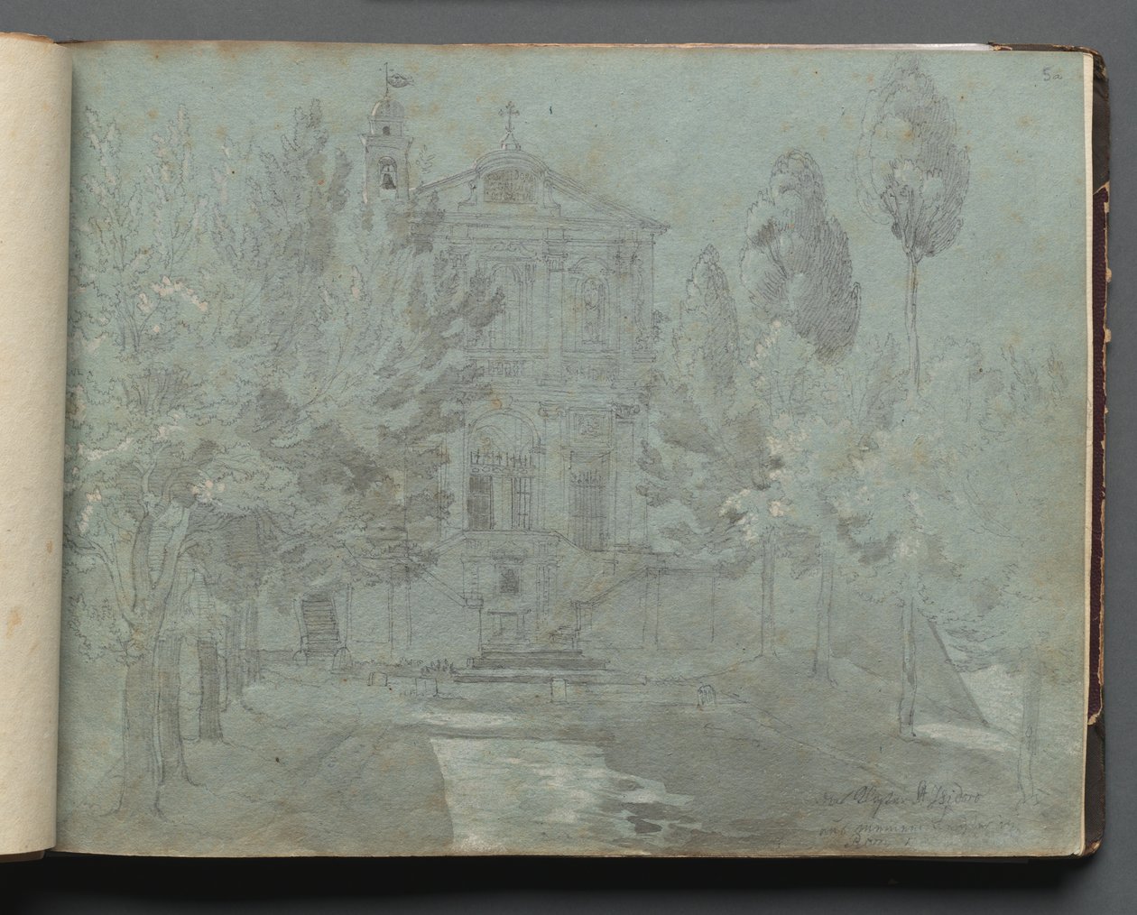 Album met Zichten van Rome en Omgeving, Landschapsstudies, pagina 05a: Saint Isidoro door Franz Johann Heinrich Nadorp