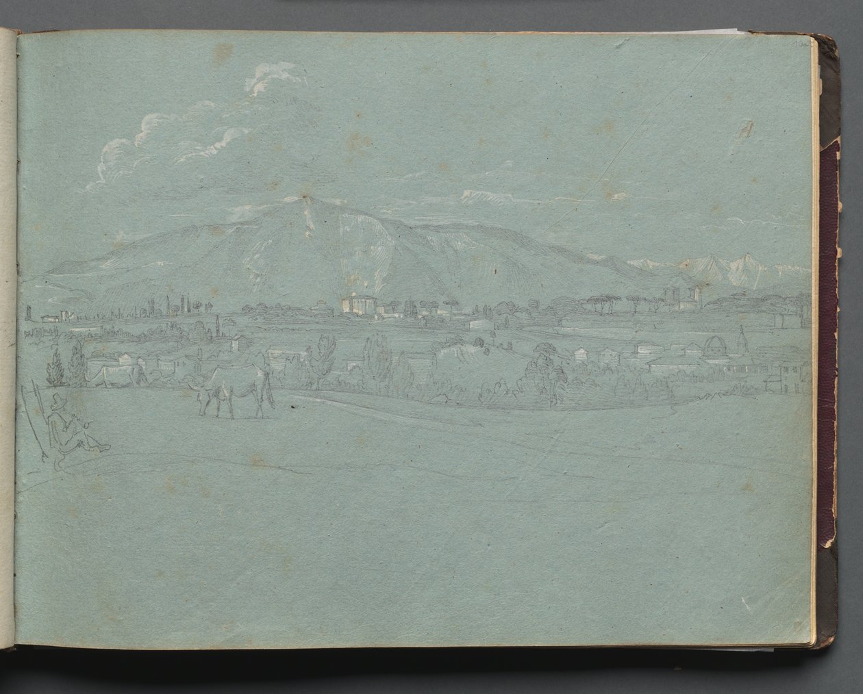 Album met Zichten op Rome en Omgeving, Landschapsstudies, pagina 10a: Romeins Landschap door Franz Johann Heinrich Nadorp