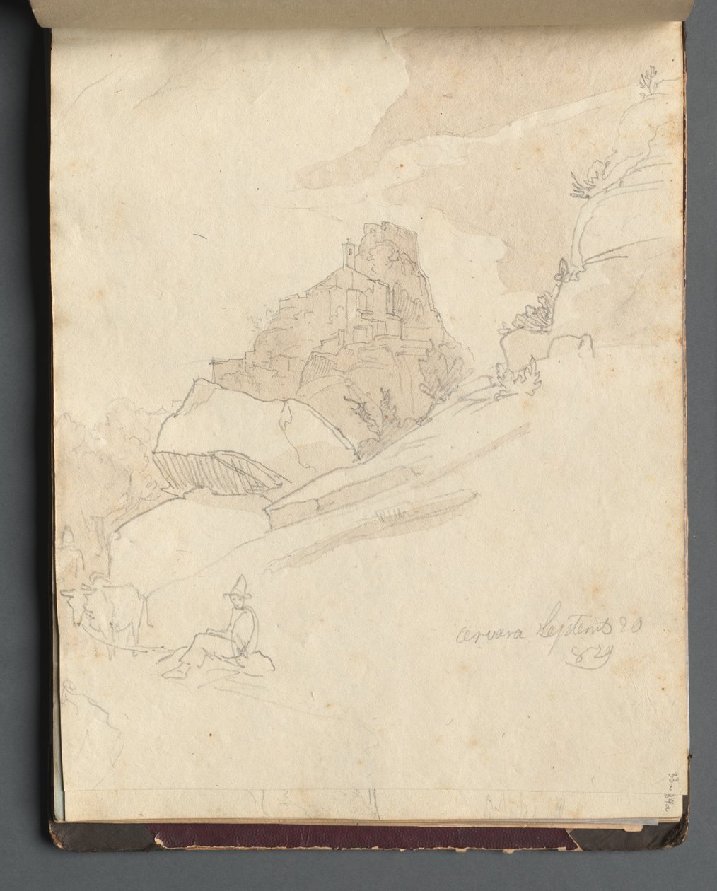 Album met Zichten op Rome en Omgeving, Landschapsstudies, pagina 33a: "Cervera" door Franz Johann Heinrich Nadorp