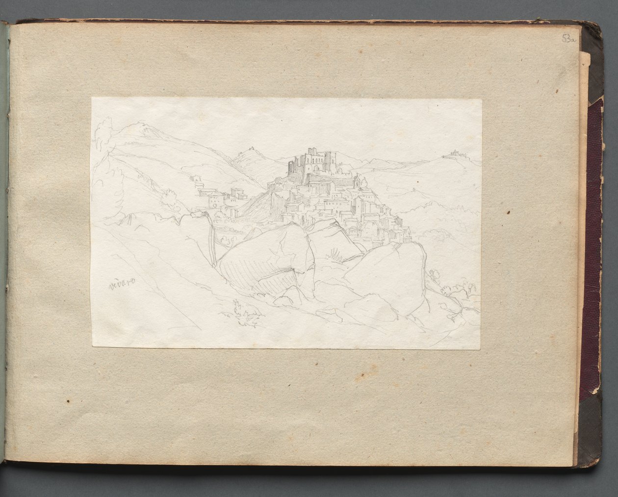 Album met Zichten van Rome en Omgeving, Landschapsstudies, pagina 53a: Vivaro door Franz Johann Heinrich Nadorp