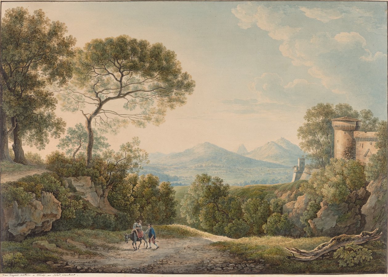 Uitzicht vanaf Tivoli over de Tiber Vallei bij Zonsondergang door Franz Kaisermann