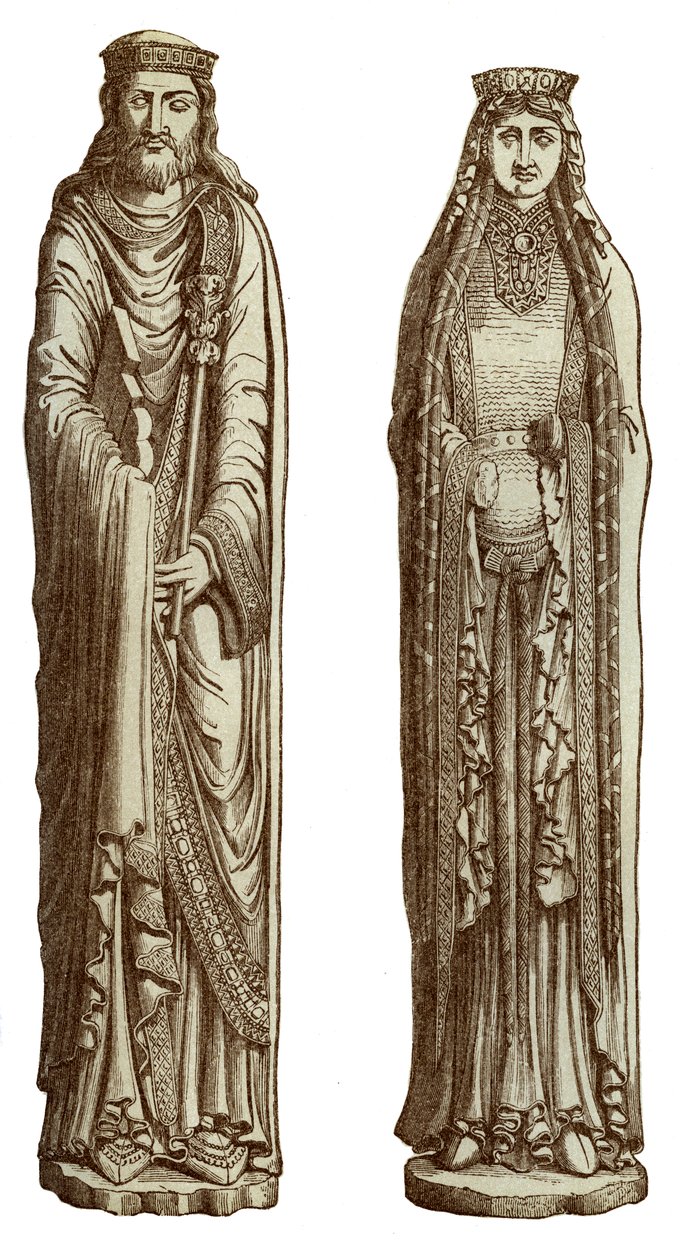 Clovis I en Clotilde zijn vrouw, 12e eeuw, 1870 door Franz Kellerhoven