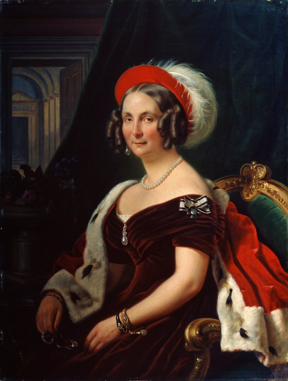 Portret van koningin Frederica van Hannover, 1778-1841, 19e eeuw door Franz Krüger