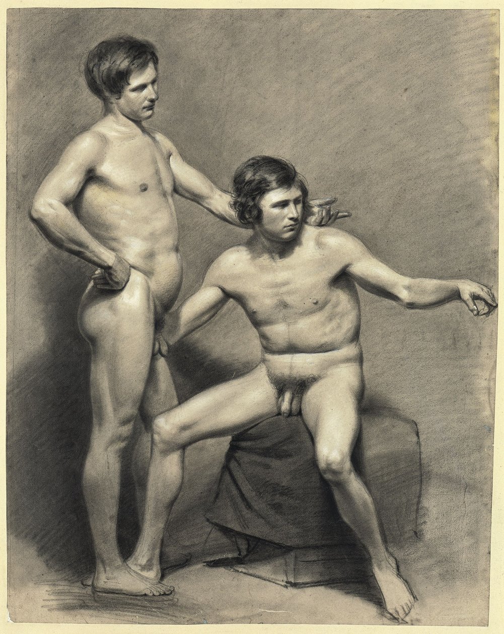 Twee mannelijke naakten door Franz Krüger
