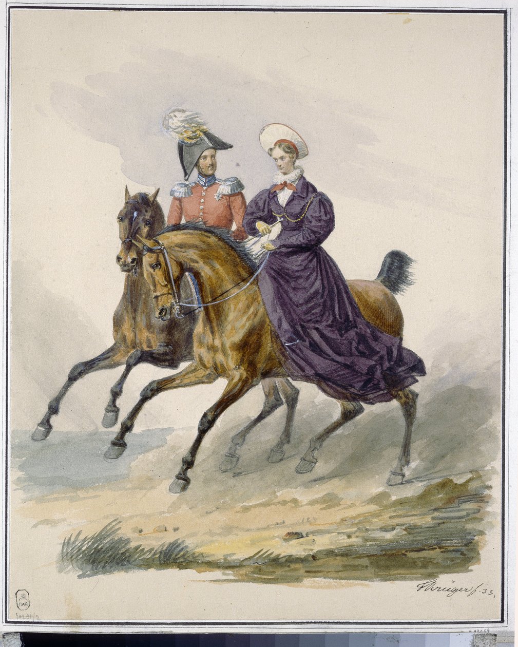 Keizer Nicolaas I en keizerin Alexandra Fjodorovna door Franz Krüger