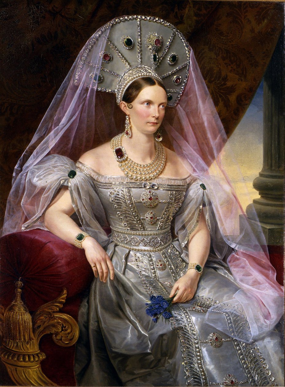 Portret van keizerin Alexandra Fjodorovna door Franz Krüger