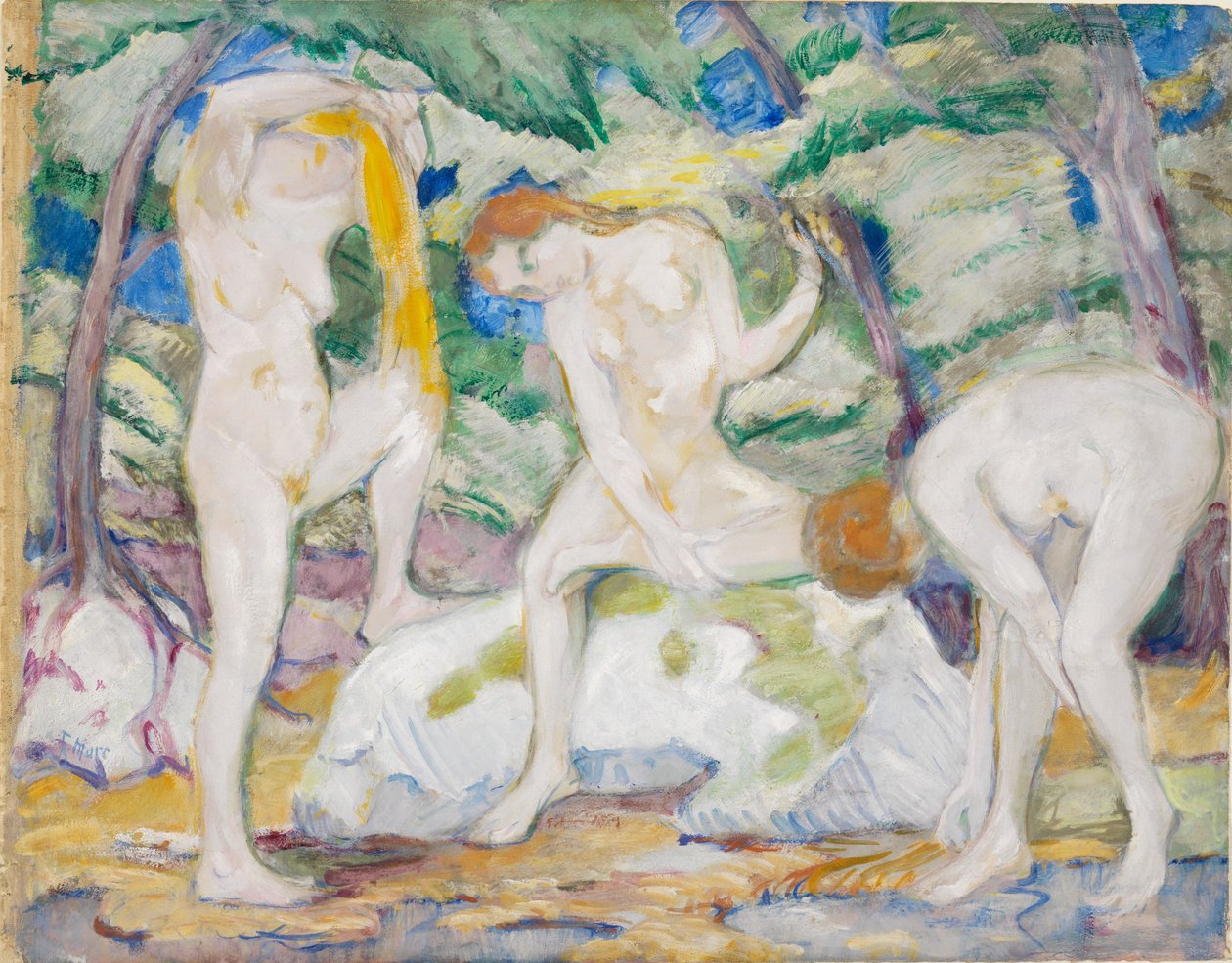 Badende vrouwen door Franz Marc