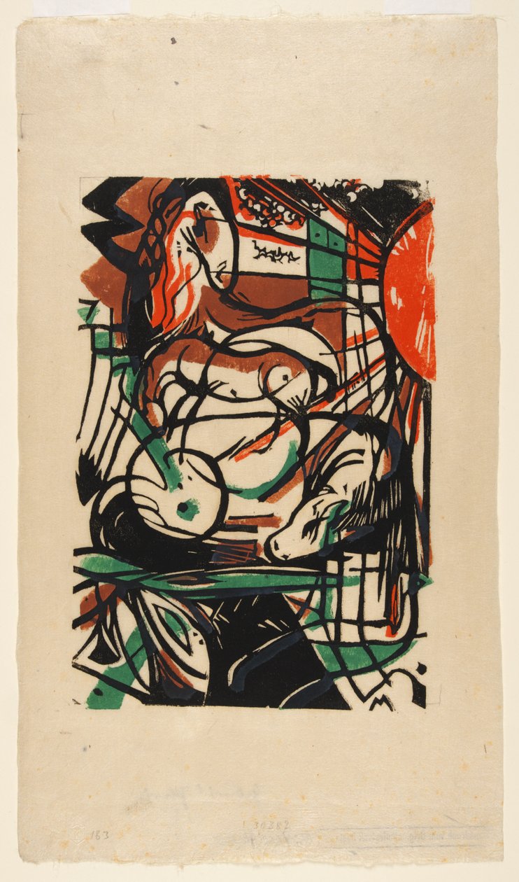 Erschaffung der Pferde door Franz Marc