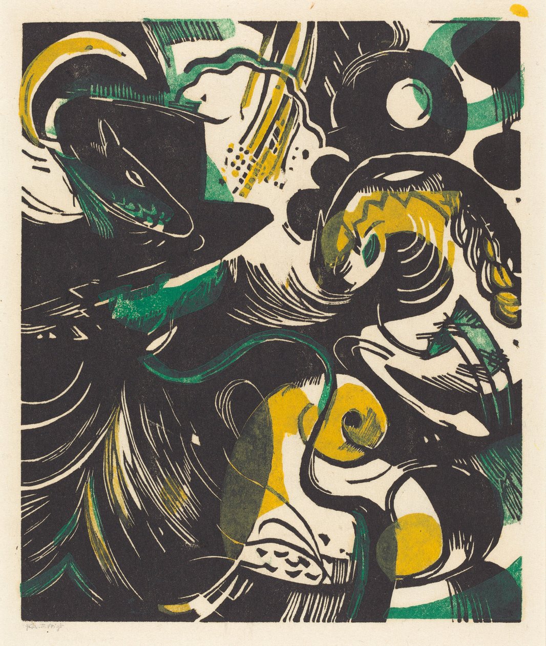 Genesis II (Schöpfungsgeschichte II) door Franz Marc