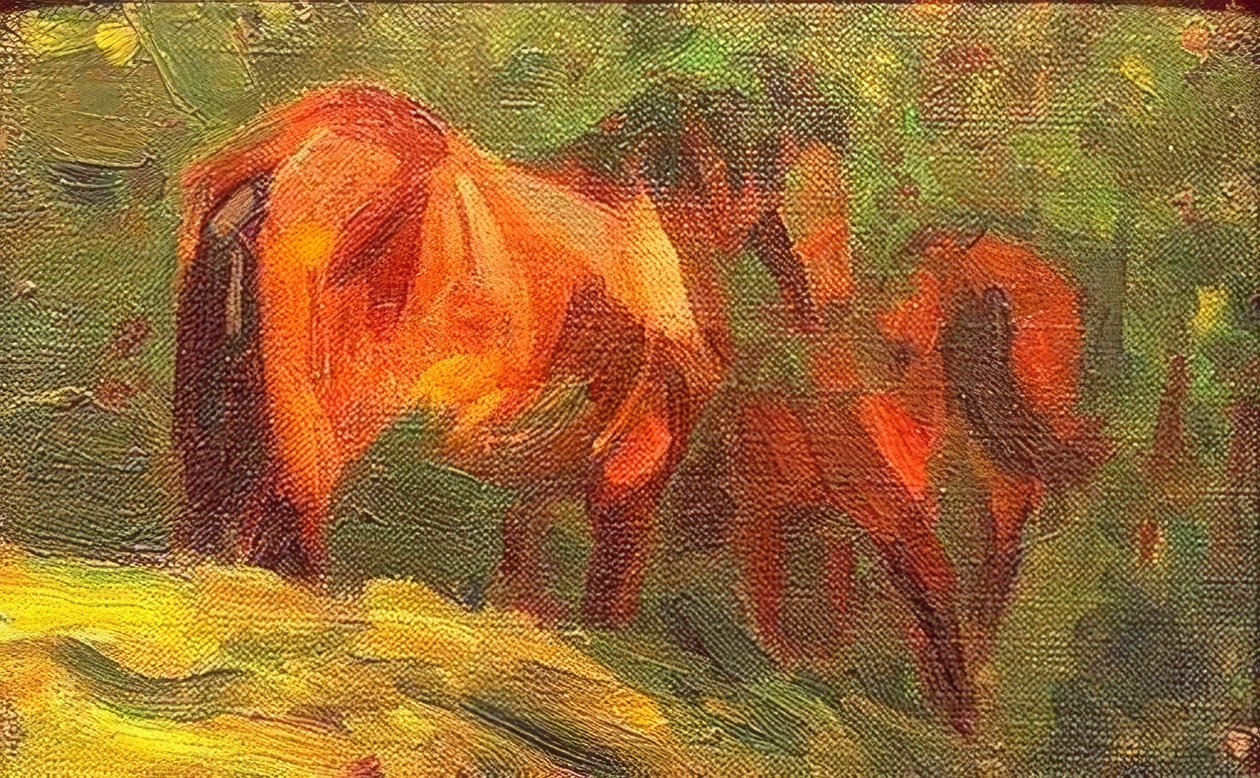 Kleine paardenstudie door Franz Marc