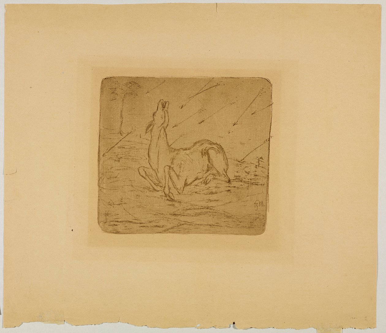 Stervend hert door Franz Marc