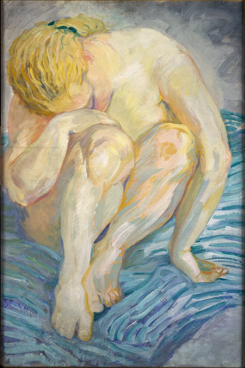 Studie van vrouwelijk naakt door Franz Marc