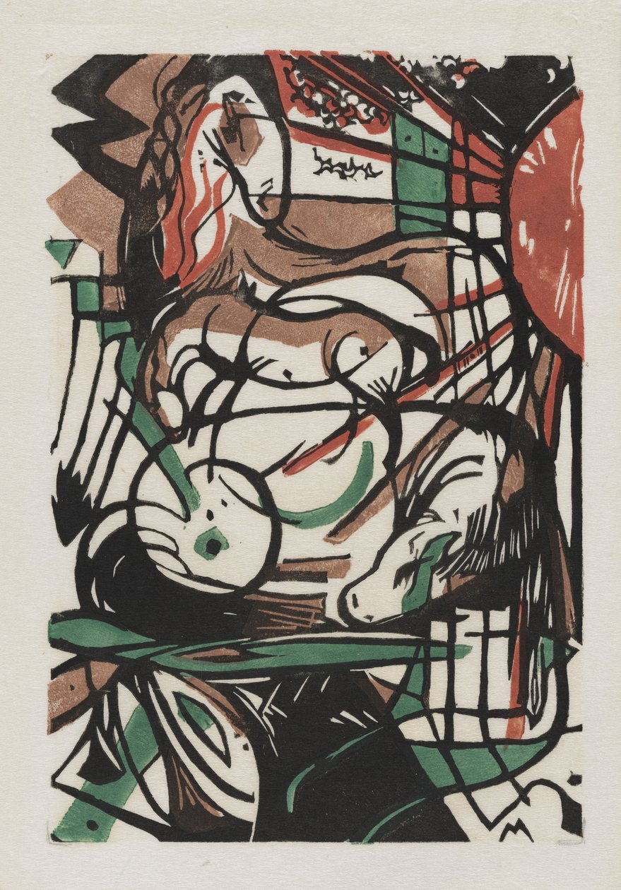 De Geboorte van Paarden door Franz Marc