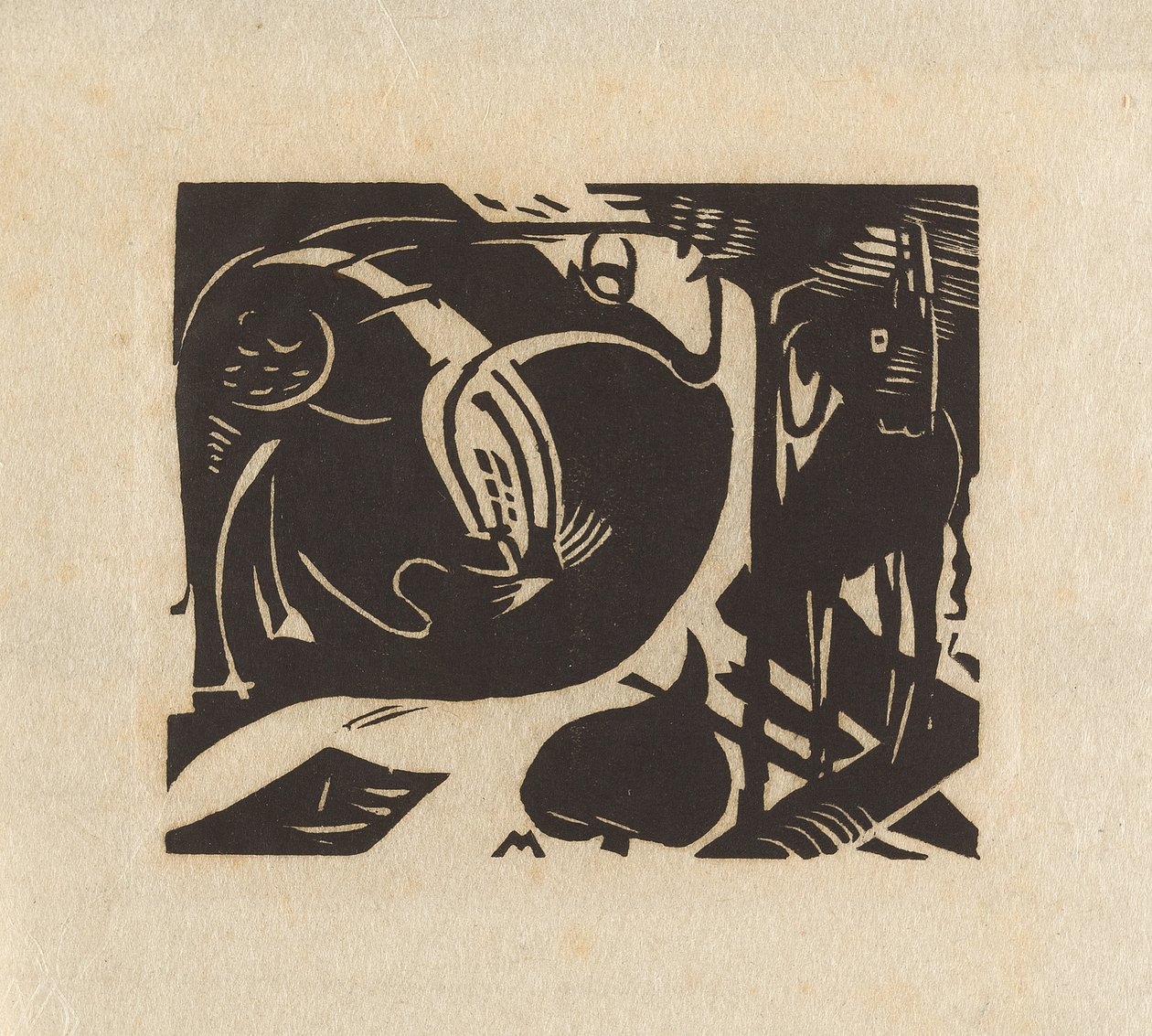 Twee Mythische Dieren door Franz Marc