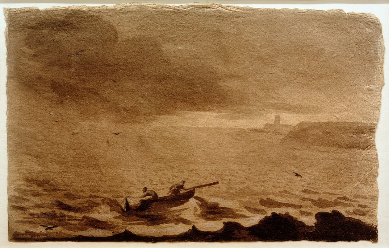 Kustlandschap bij naderende storm door Franz Pforr