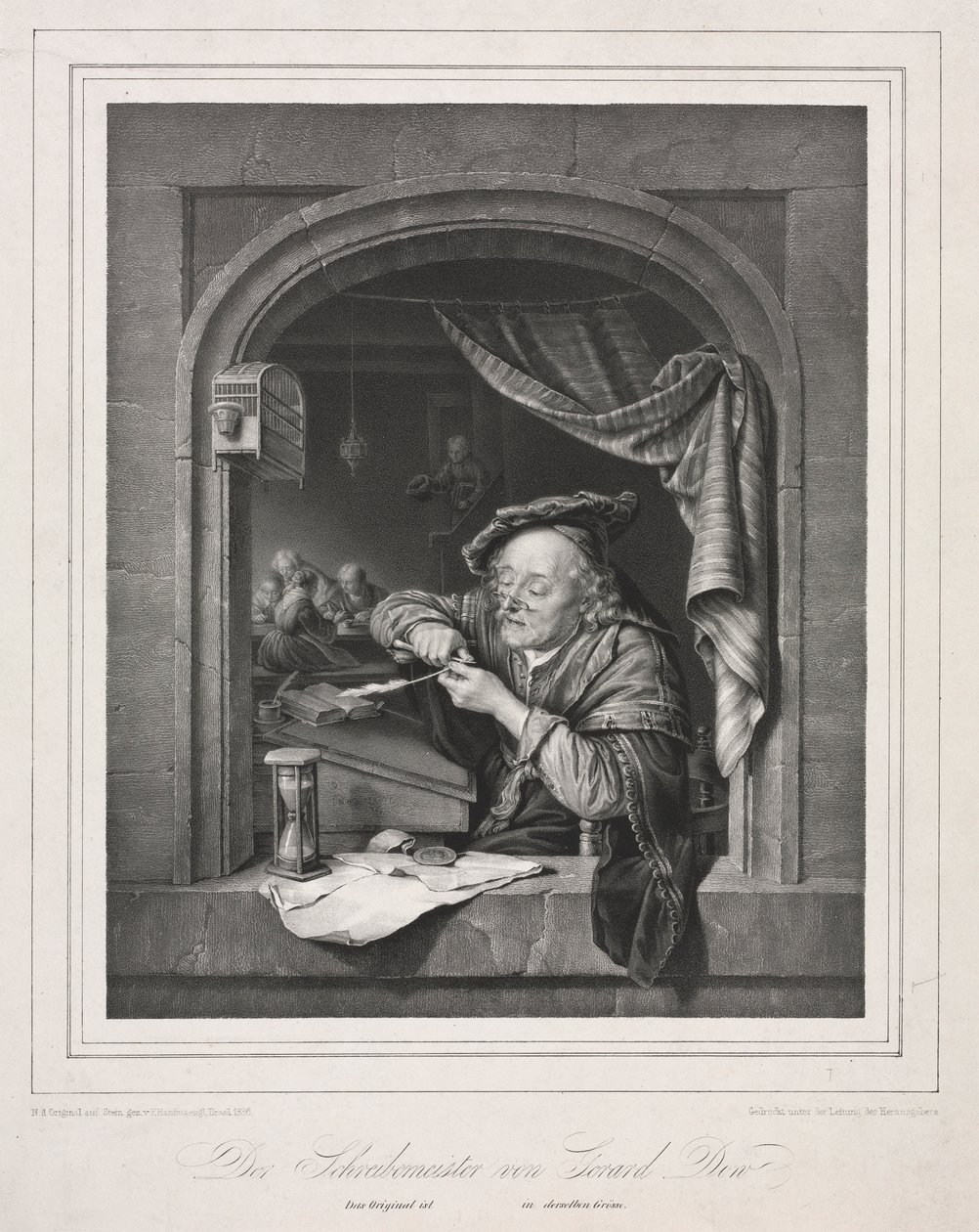 De Schrijver van de Oude Schoolmeester, 1836 door Franz Seraph Hanfstaengl