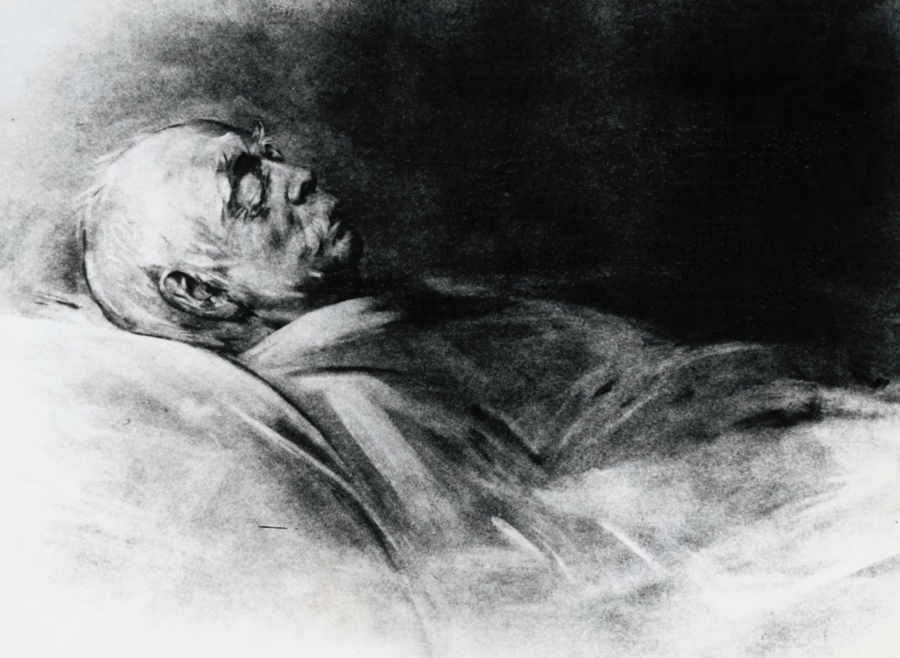 Otto von Bismarck (1815-1898) op zijn sterfbed door Franz Seraph von Lenbach