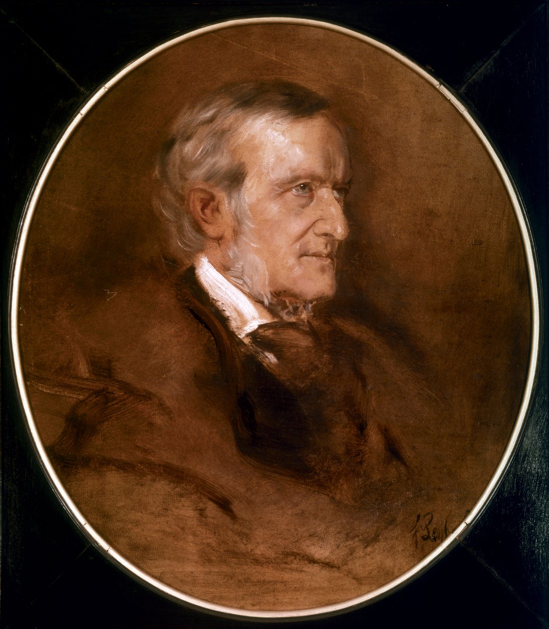 Portret van Wilhelm Richard Wagner (olieverfschilderij) door Franz Seraph von Lenbach