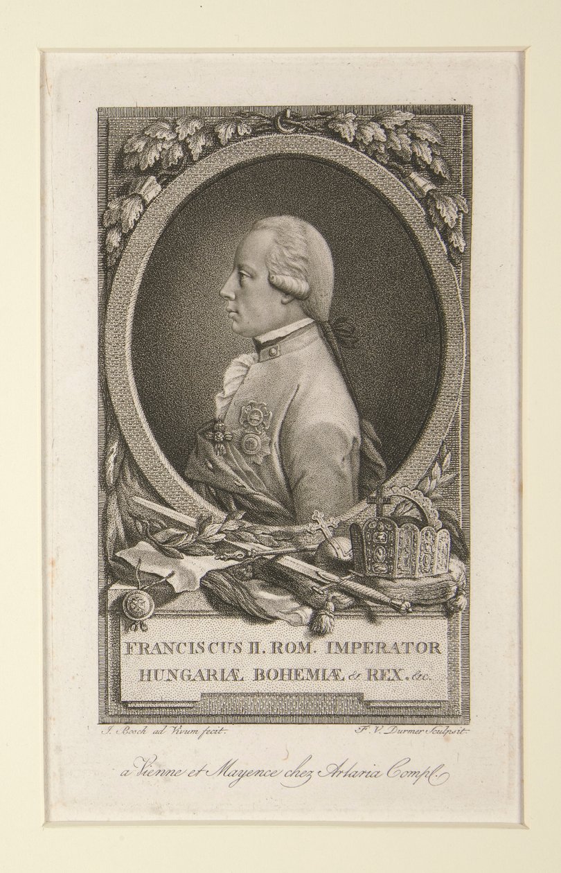 Franciscus II. Rom. Imperator Hungariae Bohemiae & Rex door Franz Valentin Durmer