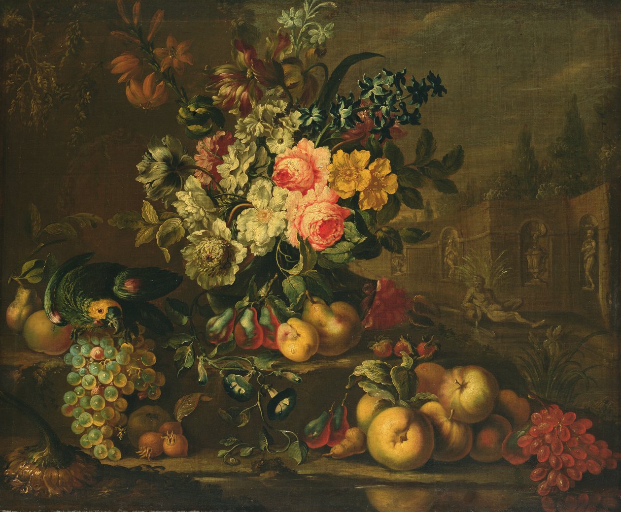 Bloemen en fruit door Franz Werner Tamm