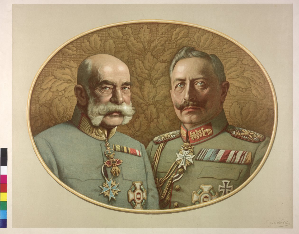 Keizer van Oostenrijk en Wilhelm II Frans Jozef I door Franz Wurbel