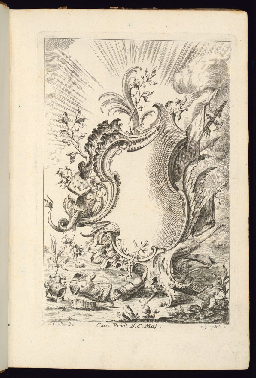Cartouche met draak, boek van cartouches voor verschillende toepassingen door Franz Xaver Andreas Jungwierth