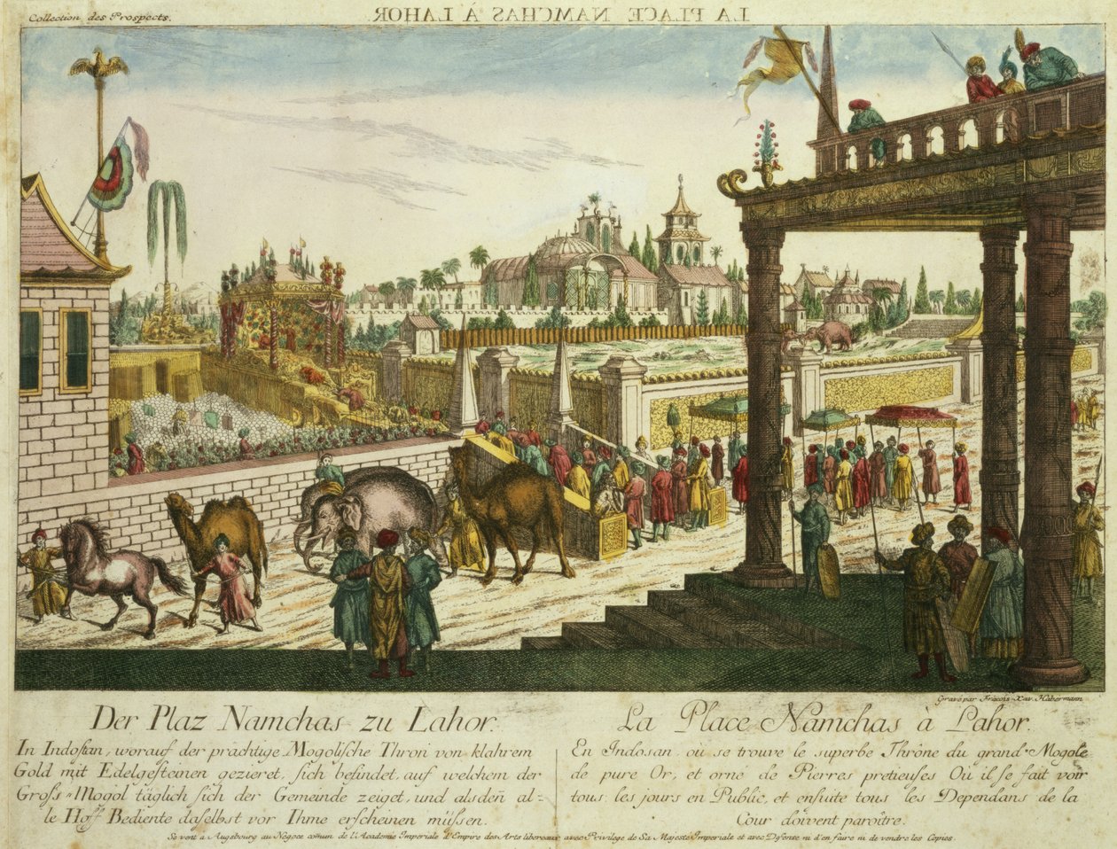 Namchas Place in Lahore, met de gouden troon van de Grote Mogol, Pakistan door Franz Xaver Habermann