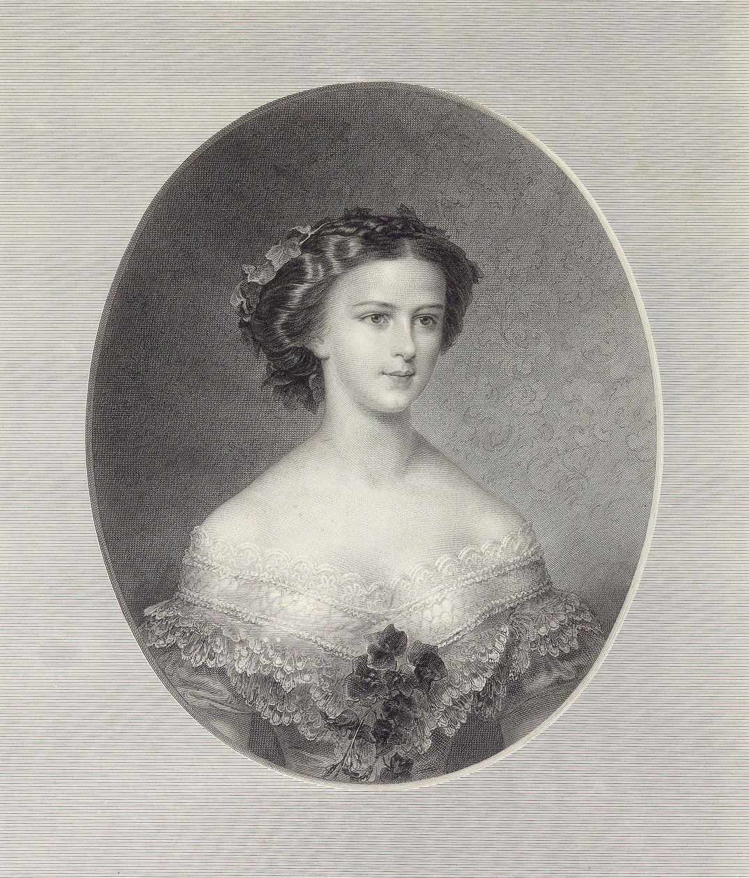 Portret van Keizerin Elisabeth van Oostenrijk, ca. 1855 door Franz Xaver Stöber