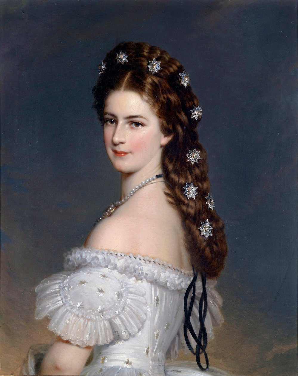 Portret van Elisabeth van Wittelsbach (Sissi), keizerin van Oostenrijk en koningin van Hongarije door Franz Xaver Winterhalter