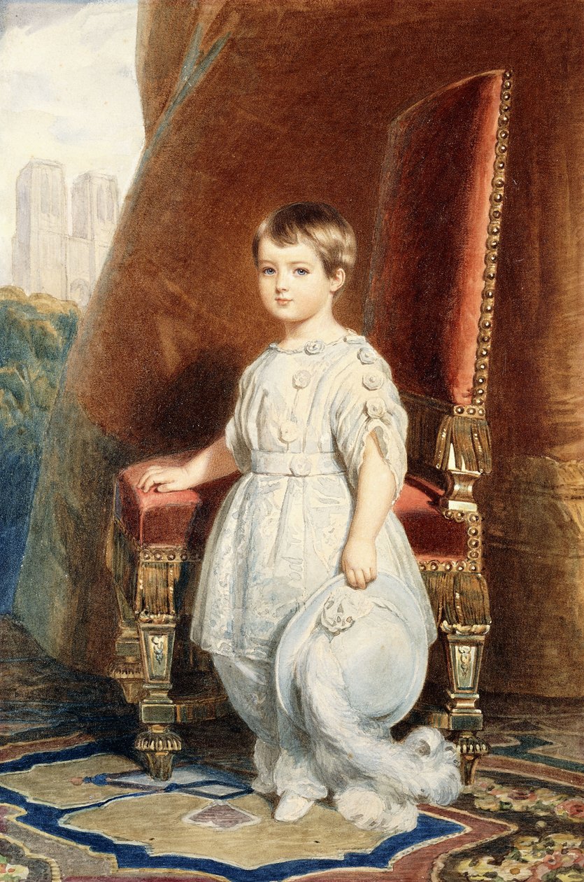 Portret van de Graaf van Parijs, als Jongen in een Wit Kostuum, 1842 door Franz Xaver Winterhalter