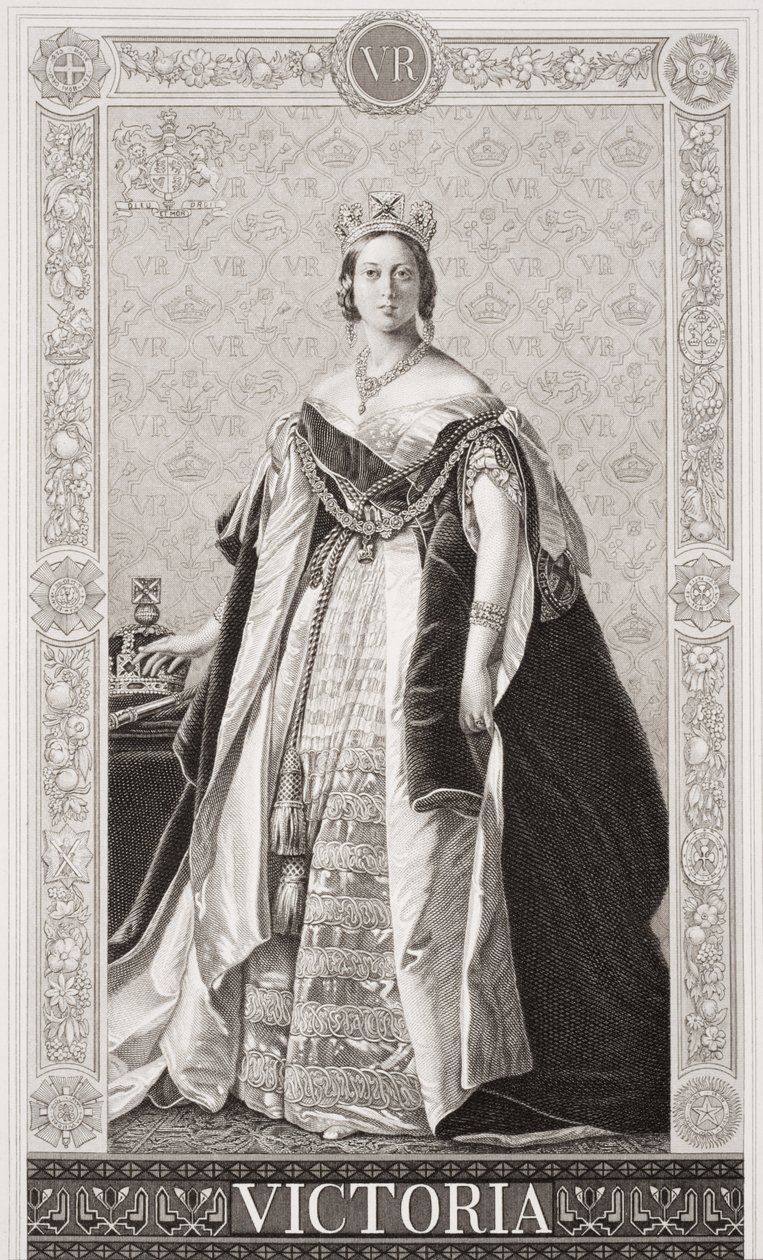 Koningin Victoria (1819-1901) uit `Illustrations of English and Scottish History