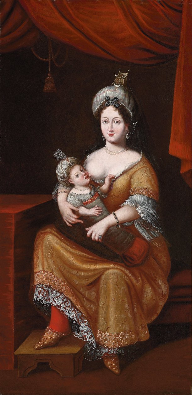 Kösem Sultan en haar zoon, de toekomstige Sultan Murad IV of Sultan Ibrahim, tweede kwart 17e eeuw door Franz and Gemminger Herrmann